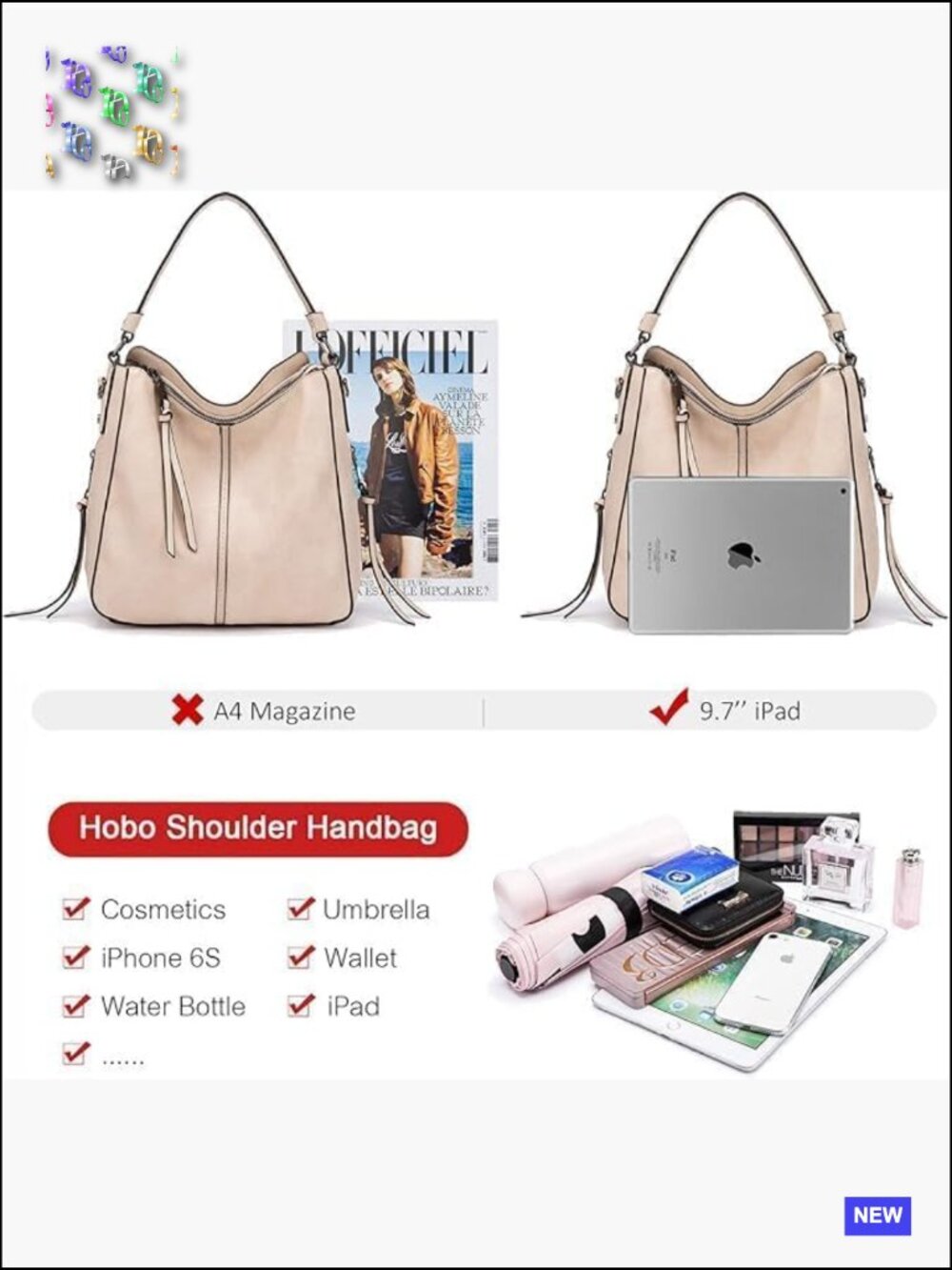 Faux Leather Hobo Bag Retro Large Crossbody Shoulder Purse Designer Chic - Picture 3 of 7